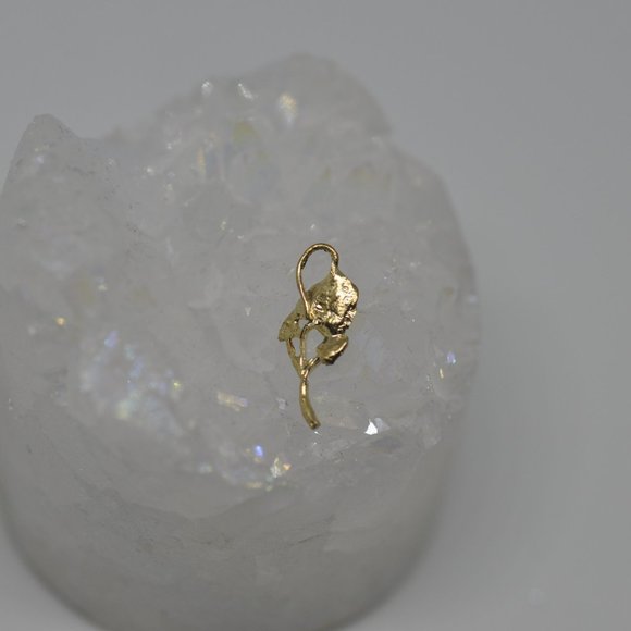 Gold Free Form Rose Pendant - Picture 2 of 3